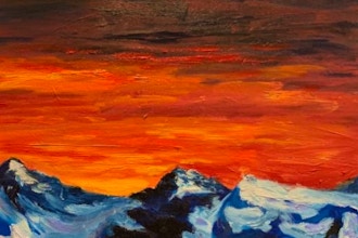 Acrylic Painting: Rocky Mountain Sunset